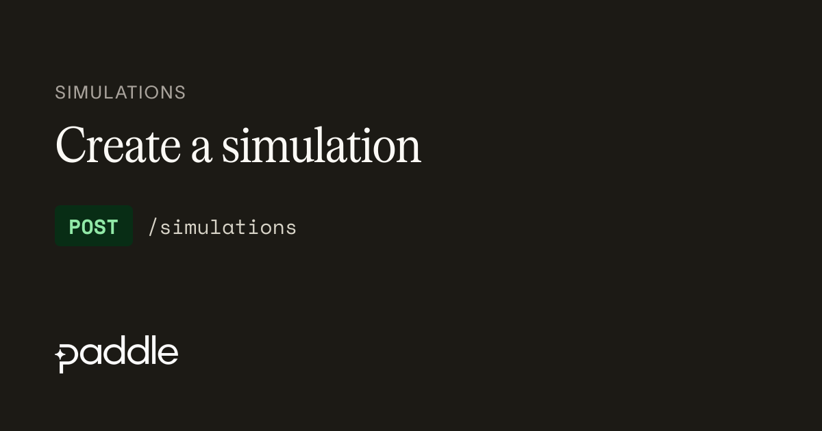 Create a simulation | Paddle Developer Docs
