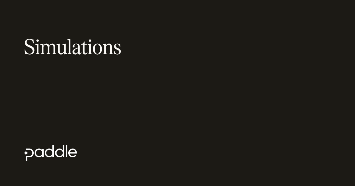 Simulations | Paddle Developer Docs