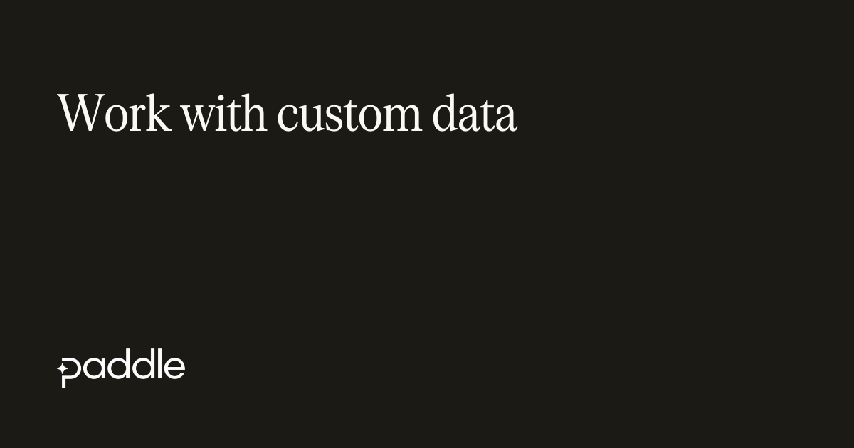 Work with custom data | Paddle Developer Docs