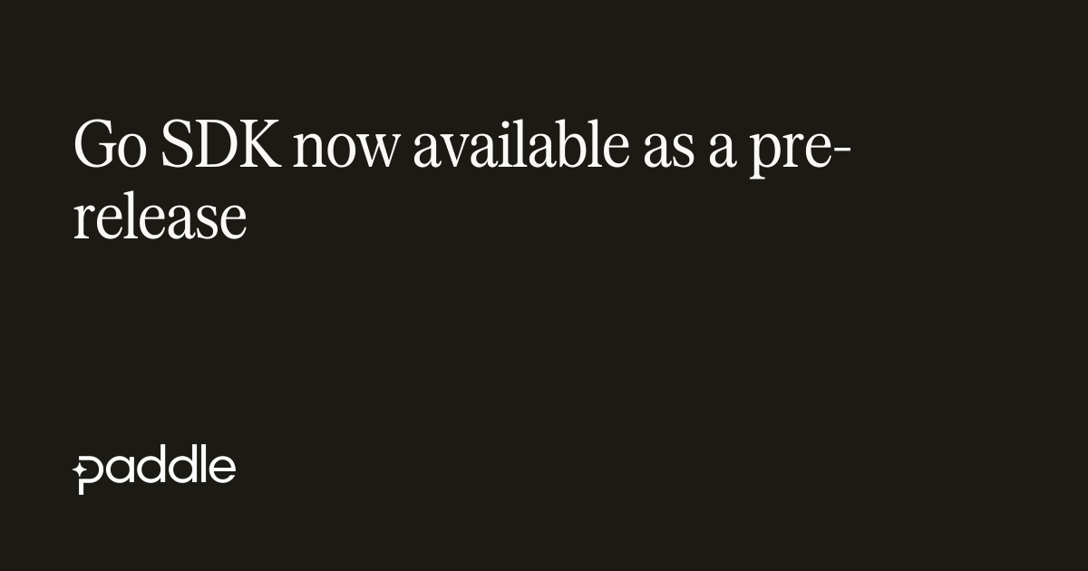 Go SDK now available as a pre-release