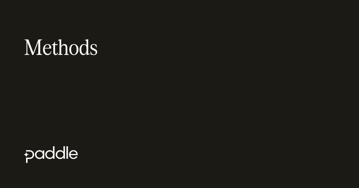 Methods | Paddle Developer Docs